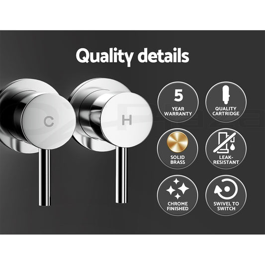 Cefito Bathroom Tap Shower Twin Tap Faucet Basin Sink Bath Swivel Chrome