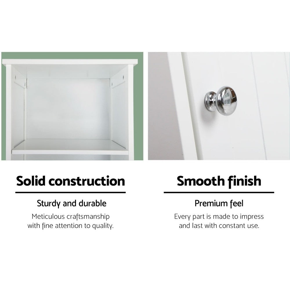 Artiss Bathroom Cabinet Storage 160cm White Tallboy Toilet Laundry Cupboard