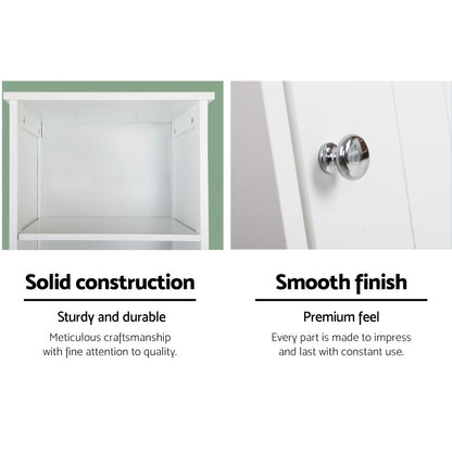 Artiss Bathroom Cabinet Storage 160cm White Tallboy Toilet Laundry Cupboard