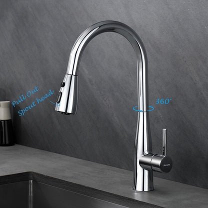 Decaura Tall Kitchen Tap Sink Mixer Laundry Faucet Pull Out Chrome 3-Mode Spray