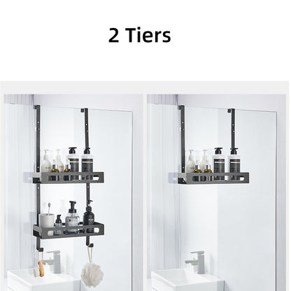 2 Tiers Bathroom Shower Caddy Hanging Shelf Bath Storage Holder Rack Organizer