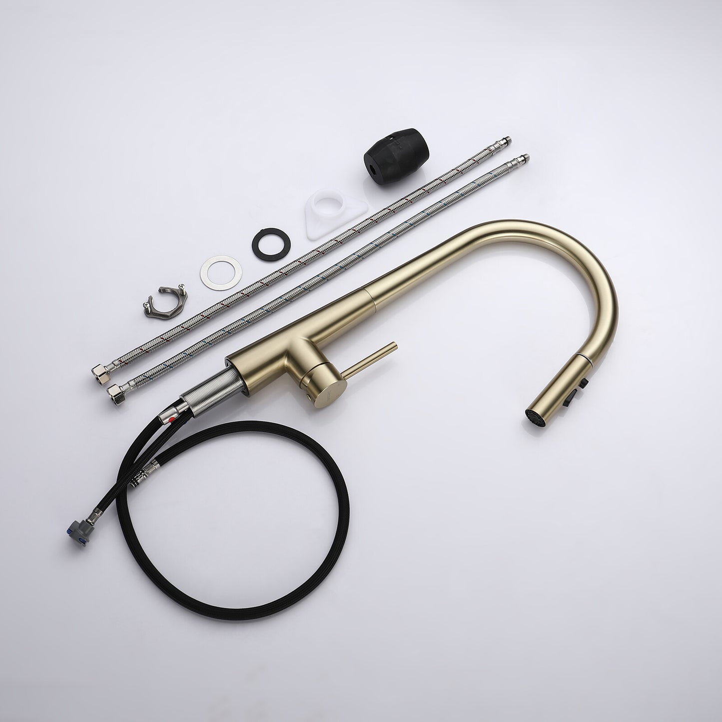 Decaura Kitchen Tap Sink Mixer Faucet Brushed Gold Pull Out 3-Mode Spray Head
