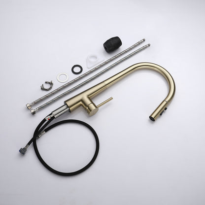 Decaura Kitchen Tap Sink Mixer Faucet Brushed Gold Pull Out 3-Mode Spray Head