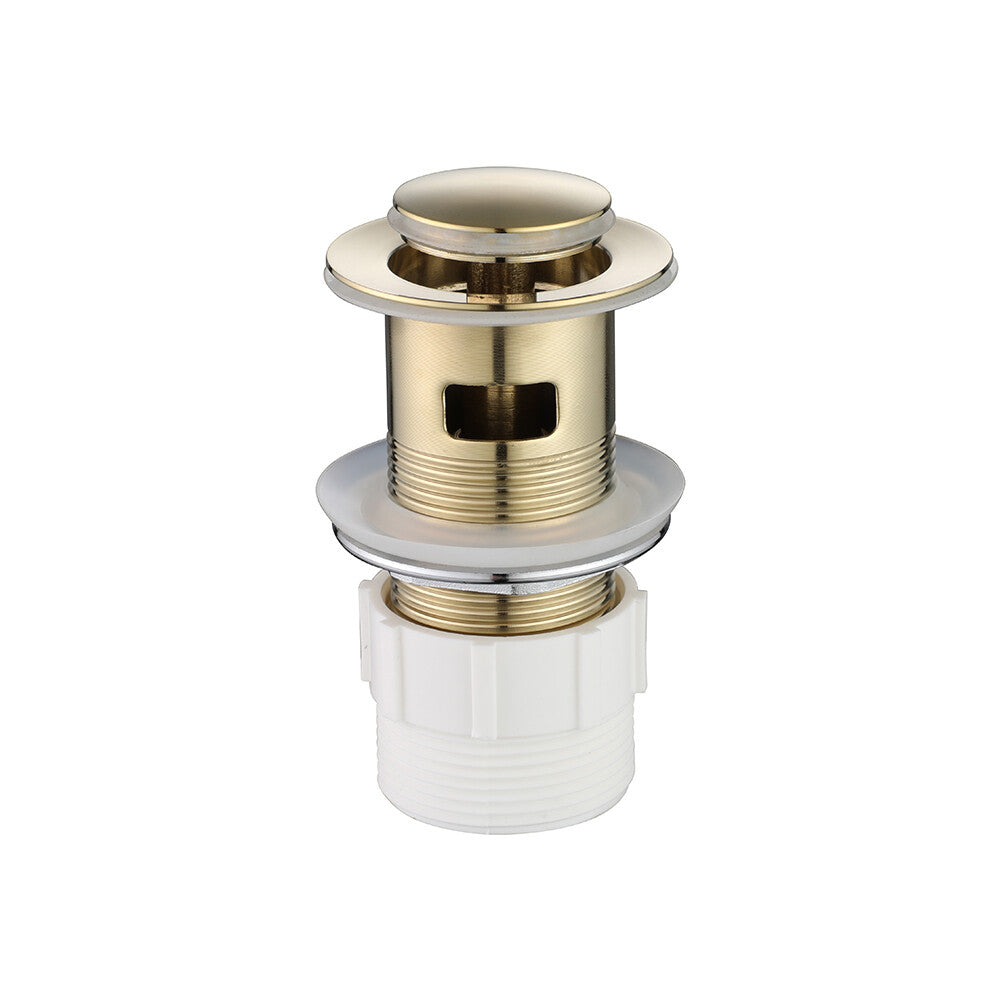 Decaura Basin Mixer Tap Bathroom and Pop Up Waste with Overflow Brushed Gold