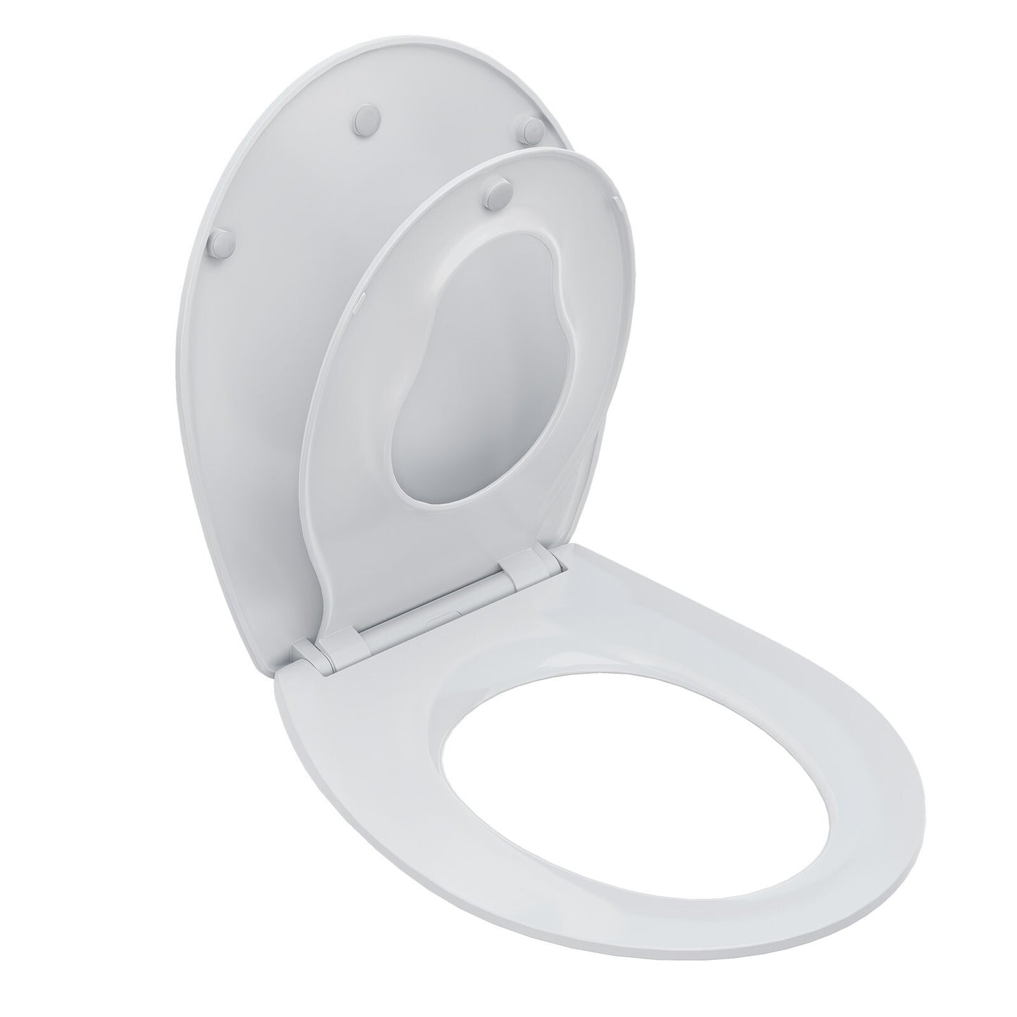 AQUATIZ Pink D-Shaped Family Toilet Seat with Built-in Potty Training Seat