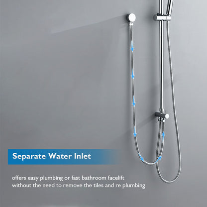 Decaura 8" 9" 10" Rain Shower Head Set Separate Water Inlet Wall Mixer Taps