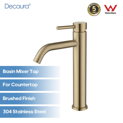 Decaura Bath Basin Mixer Tap Vanity Faucet Single Handle Tapware with Pop Waste