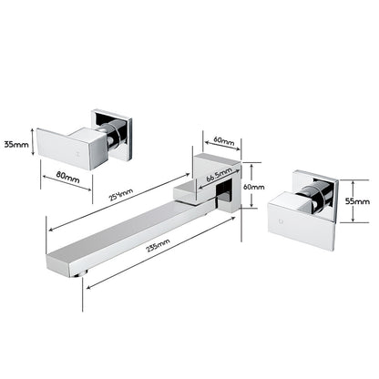 Decaura Bath Spout Wall Water Spout Basin Shower Mixer Taps Tapware Set Bathroom