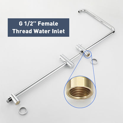 Decaura Shower Head Set Gooseneck Arm Brushed Gold/Black/Chrome/Gunmetal WELS