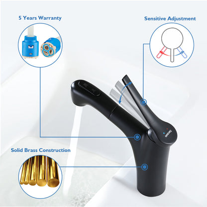 Decaura Bath Basin Mixer Tap Vanity Faucet Single Handle Tapware with Pop Waste