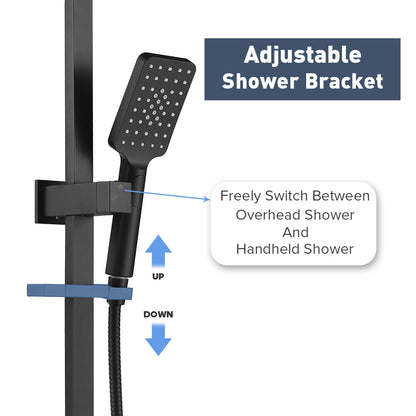 Decaura Square Rain Shower Head Set Matte Black Bathroom Wall Tapware Mixer Taps