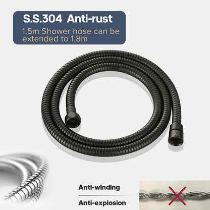 Decaura Flexible Shower Hose 1.5m Bathroom Matte Black for Hand Held Shower Head