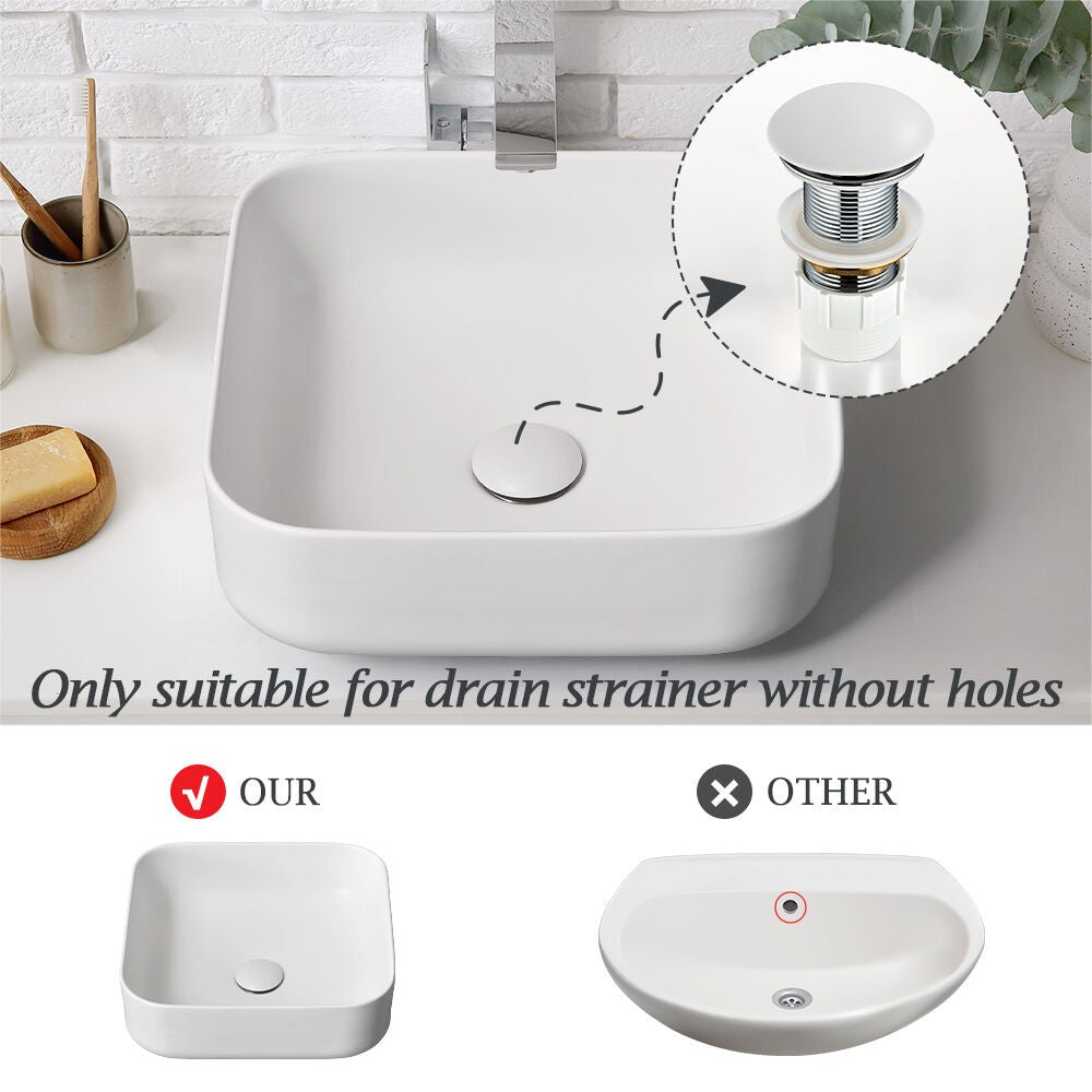 Simplus Bathroom Ceramic Basin Vanity Sink Hand Wash Bowl Above Counter 39X39CM