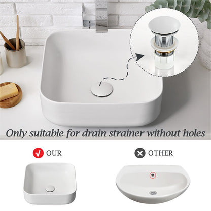 Simplus Bathroom Ceramic Basin Vanity Sink Hand Wash Bowl Above Counter 39X39CM