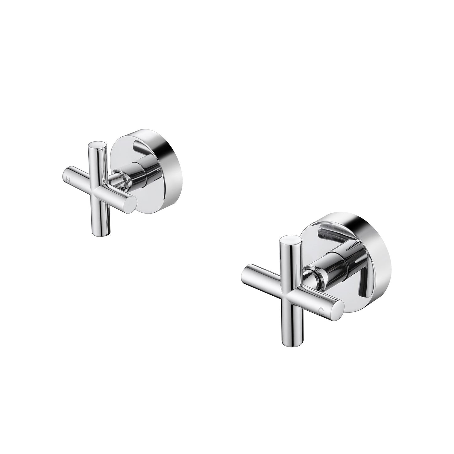 Decaura Cross Handle Shower Taps 1/4 Turn Hot Cold Twin Taps Chrome/Black/Gold