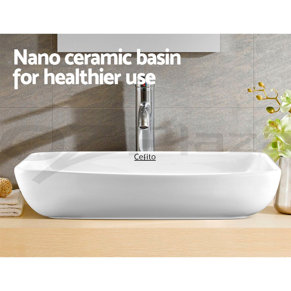 Cefito Ceramic Bathroom Basin Vanity Sink Above Counter Hand Wash Bowl White