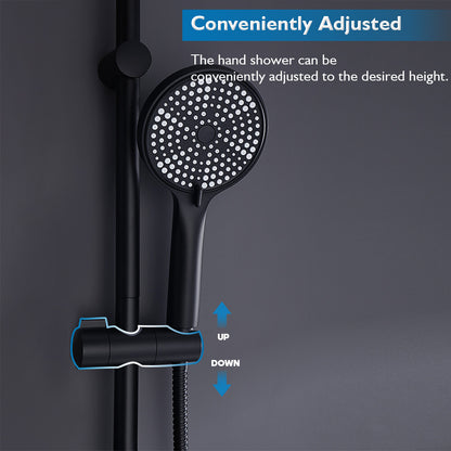 WELS 10 Inch Rain Shower Head Set Gooseneck Round Shower Mixer Tap Cross Handle
