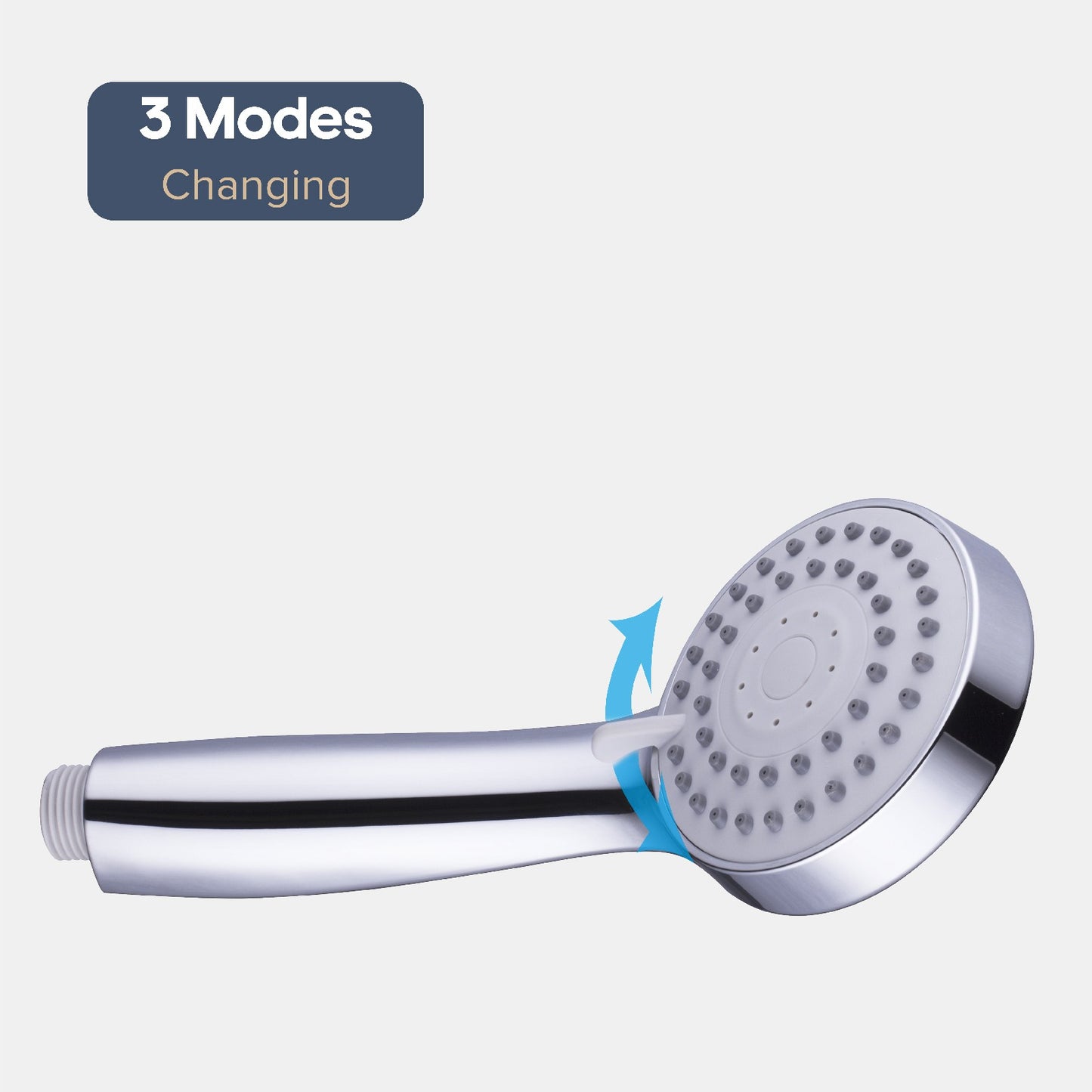 WELS Hand Held Shower Head Chrome 3-Mode Round Bathroom