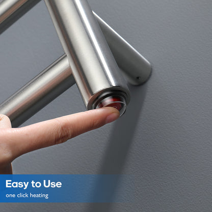 Decaura Heated Towel Rail Rack 304 Stainless Steel Freestanding/Wall Mounted