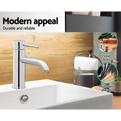 Cefito Basin Mixer Tap Bathroom Taps Laundry Faucet Sink Swivel Silver
