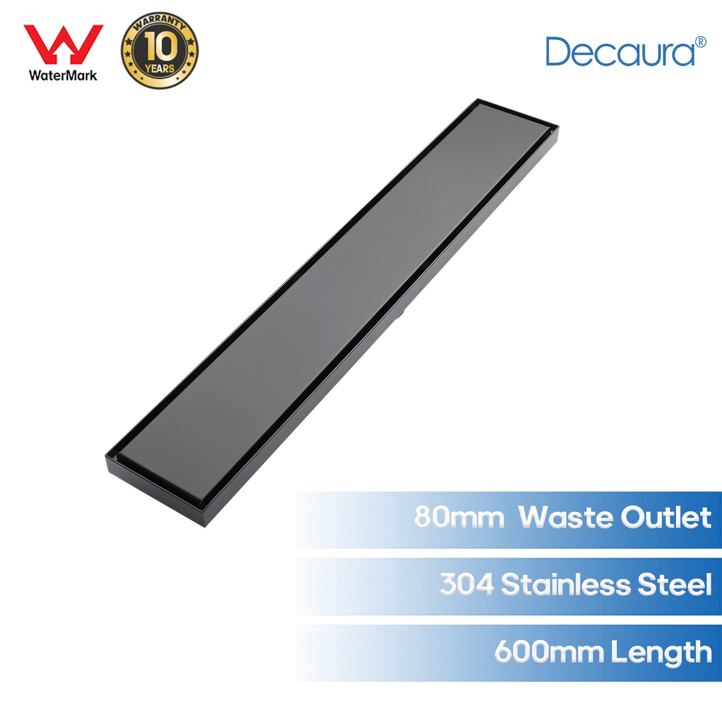 Decaura Shower Grate Drain Floor Waste Tile Insert 60/90/120cm Watermark SUS304