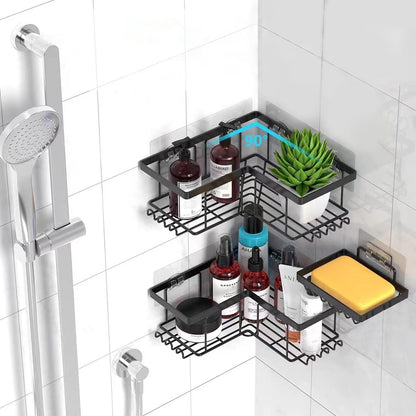 3x Shower Caddy Bathroom Suction Shelf Storage Shampoo Soap Holder No Drill