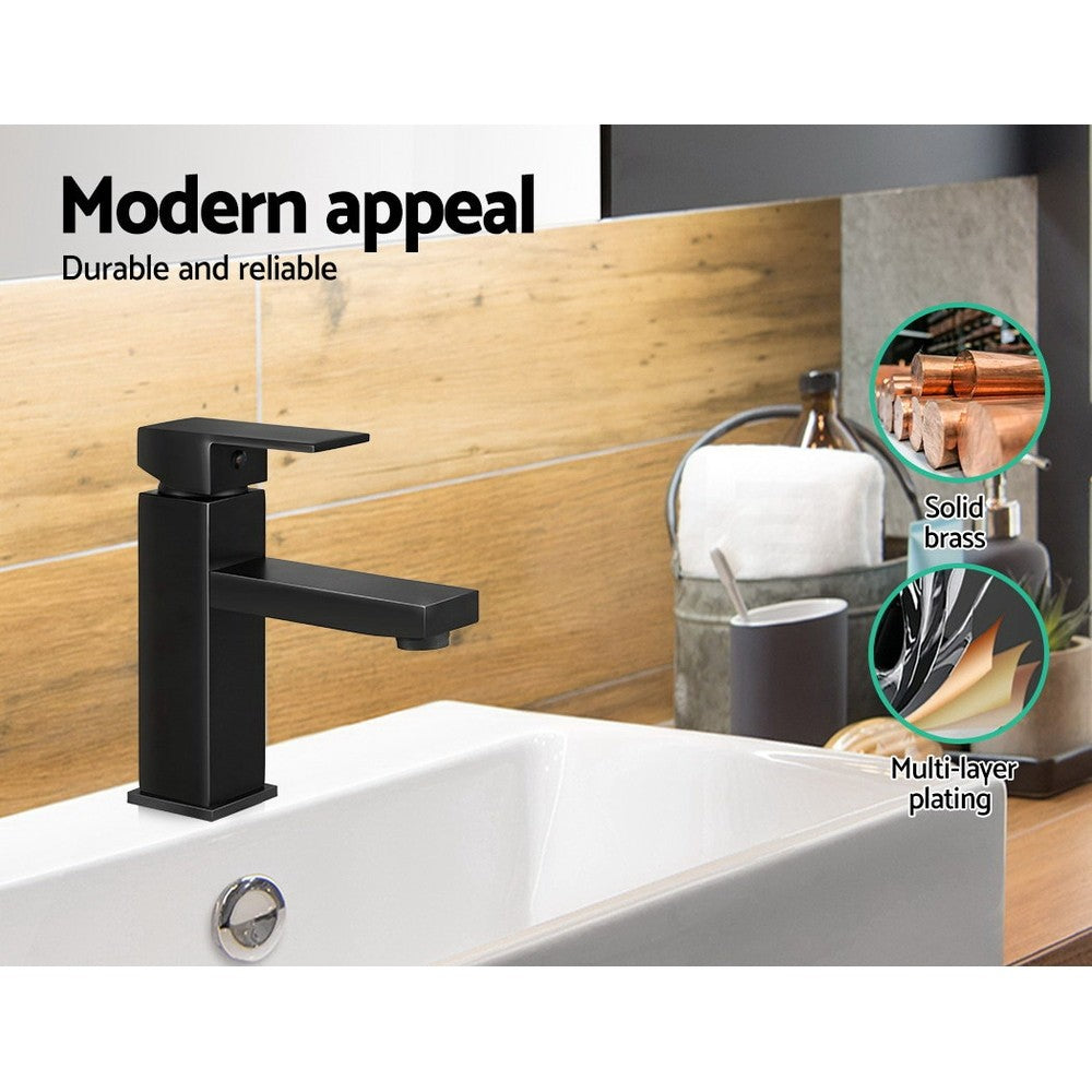 Cefito Bathroom Basin Mixer Tap Faucet Laundry Sink Swivel Black