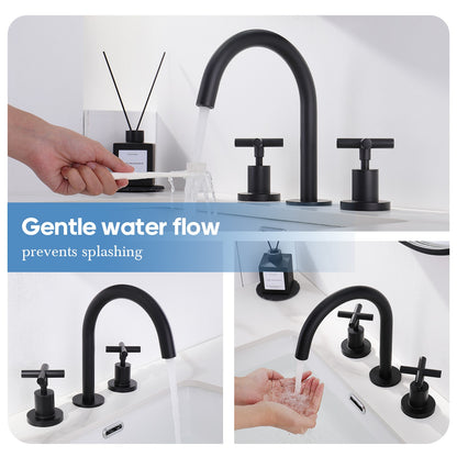 Decaura Basin Tap Set 1/4 Turn Swivel Spout Deck Mounted Gold/Black/Silver