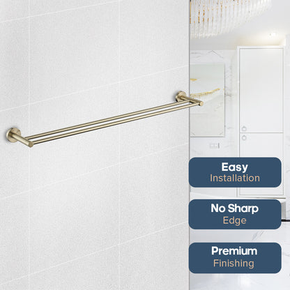 Towel Racks 600mm 750mm Toilet Roll Holder Robe Hook Chrome Black Brushed Gold