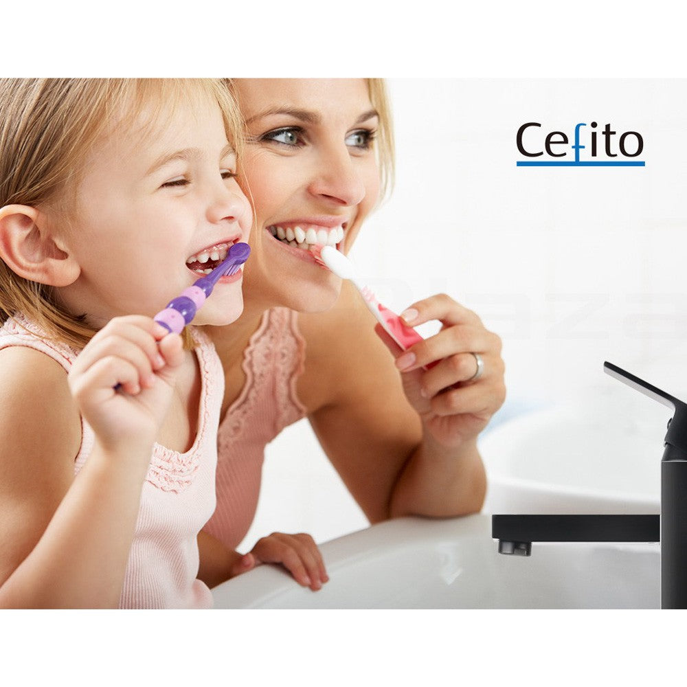 Cefito Bathroom Basin Mixer Tap Square Tall Faucet Vanity Laundry Sink Black