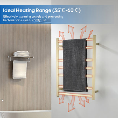 Decaura Wall Mounted Heated Towel Rail 7 Bars 304 Stainless Steel Round/Square