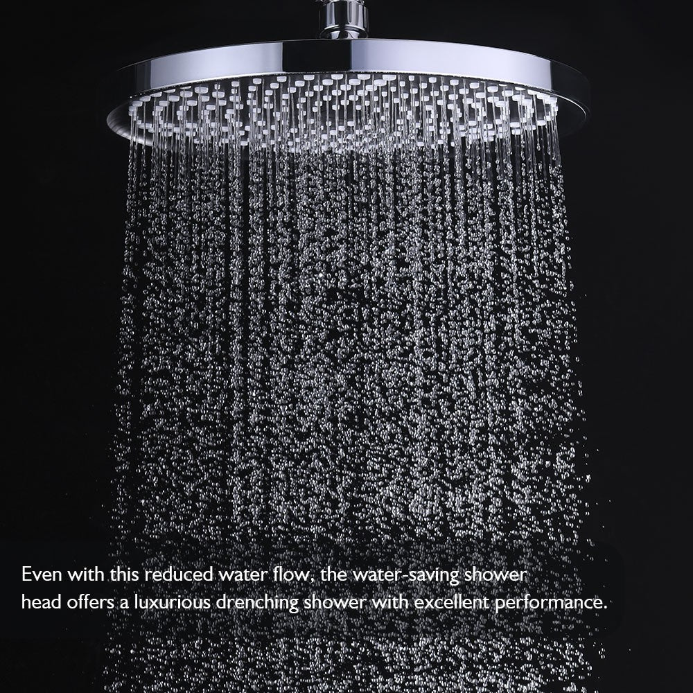 Decaura Rain Shower Head Gooseneck Shower Arm Chrome/Black Round/Square
