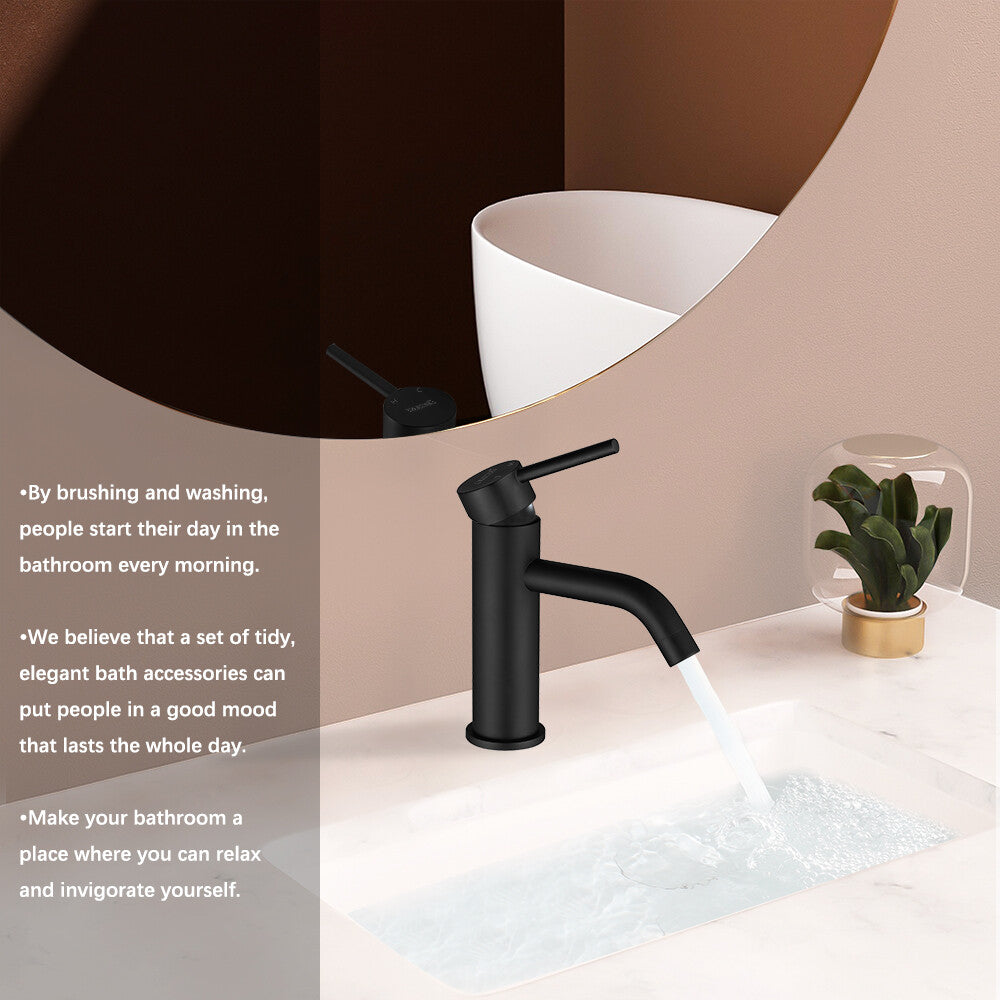 Decaura Bath Basin Mixer Tap Vanity Faucet Single Handle Tapware with Pop Waste
