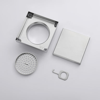 Tile Insert Square Shower Drain Grate 50mm/80mm Waste Outlet Brushed/Gold/Black