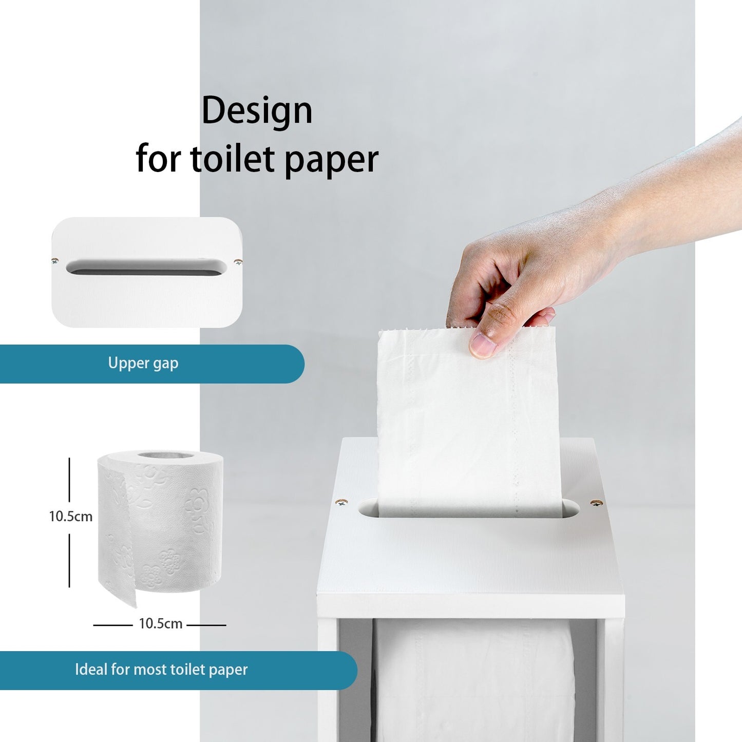 Giantex Bathroom Storage Cabinet Slim Tissue Organizer Paper Holder Toilet White