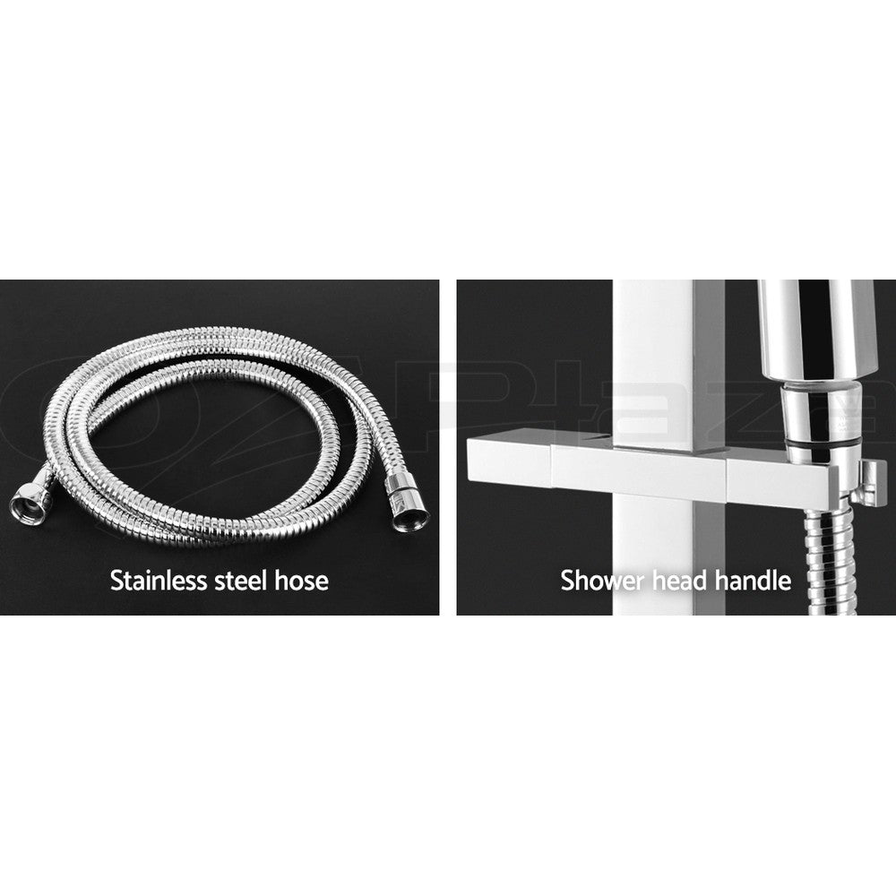 Cefito 10'' Rain Shower Head Set Square Handheld High Pressure Wall Chrome