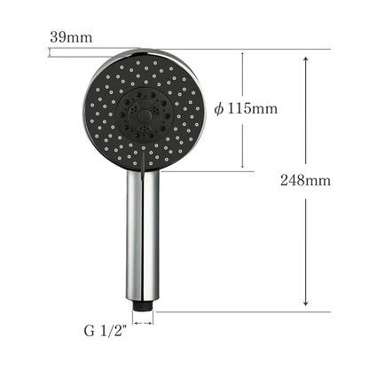 Decaura Round/Square Hand Held Shower Head 3/4/5-Mode Spray with Shower Hose