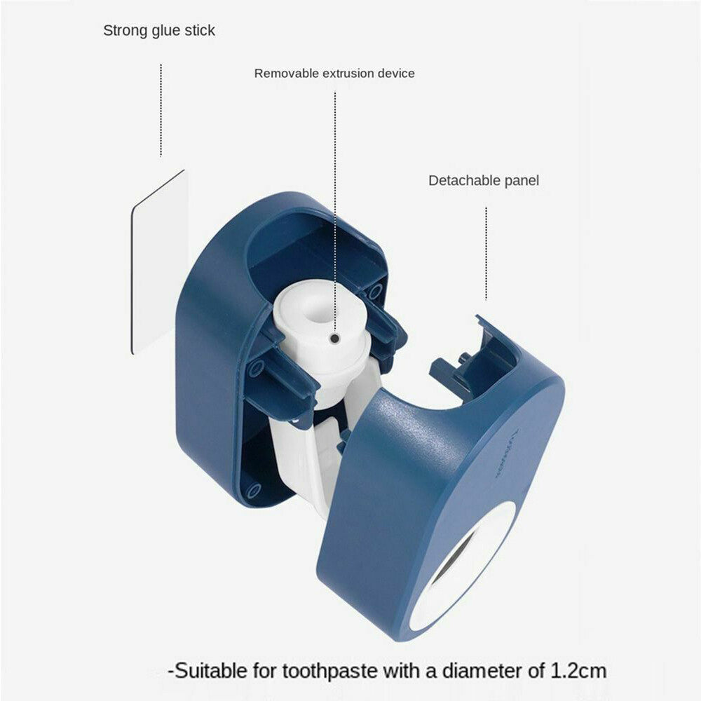 Toothbrush Holder Automatic Toothpaste Dispenser Bathroom Wall-mounted Rack NEW