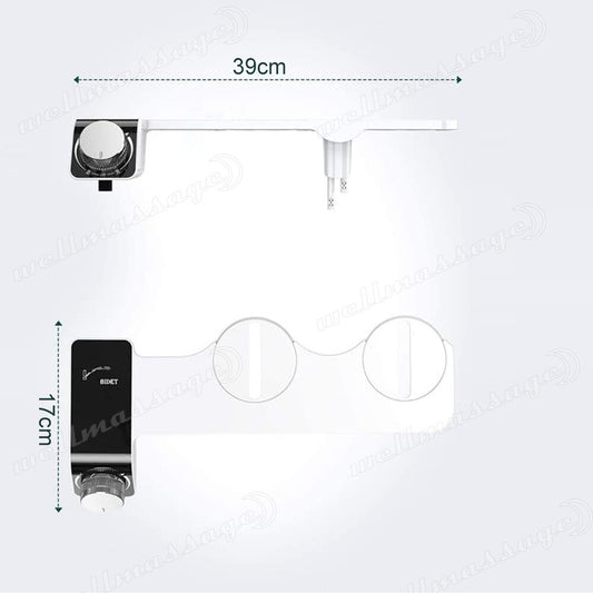 Hygiene Toilet Bidet Water Wash Clean Unisex Seat Attachment Sprayer Dual Nozzle