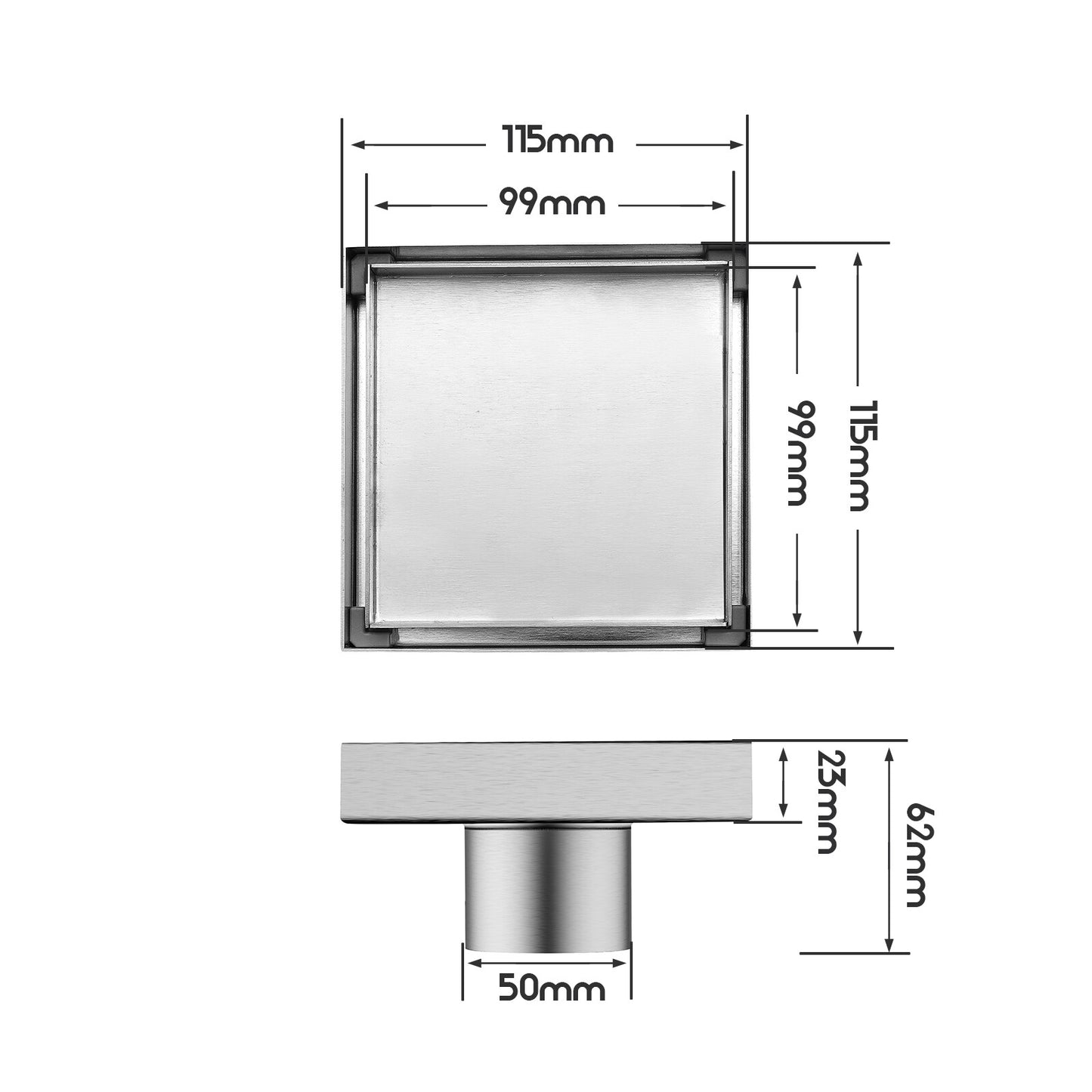 Decaura Shower Grate Drain Floor Waste Stainless Steel Tile Insert/Strip