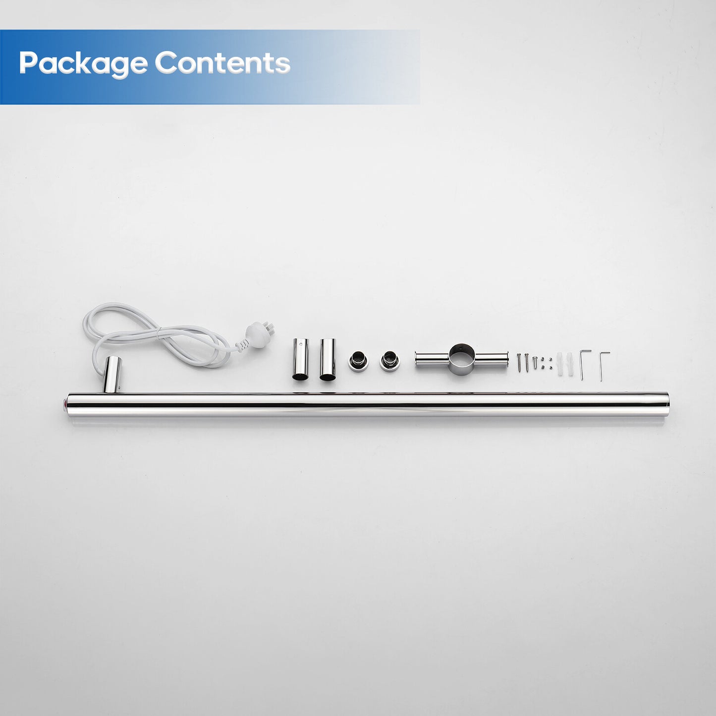 Decaura Heated Towel Rail Rack 304 Stainless Steel Freestanding/Wall Mounted