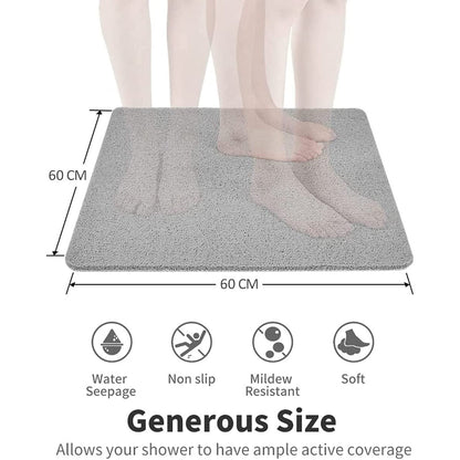 Loofah Bathroom Shower Mat Non Slip Anti Mould PVC Bath Mat Quick Drying 60cm