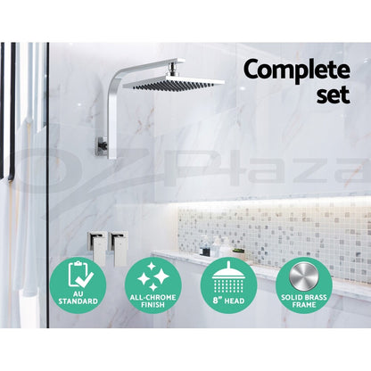 Cefito 8'' Rain Shower Head Taps Square High Pressure Wall Arm Chrome