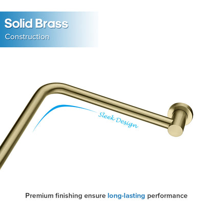 Decaura Rain Shower Head Set Gooseneck Shower Arm Brushed Gold Shower Taps