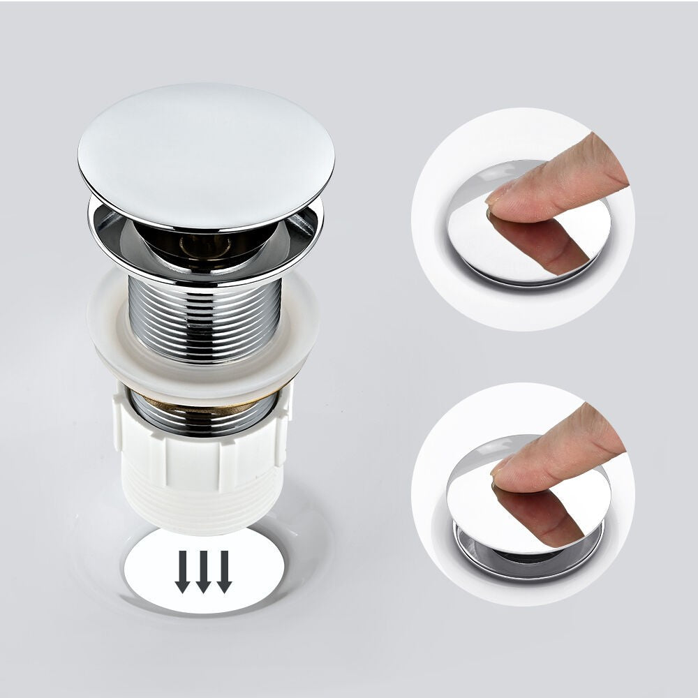 Simplus Pop Up Waste without Overflow Vanity Basin Push Plug Drain WaterMark