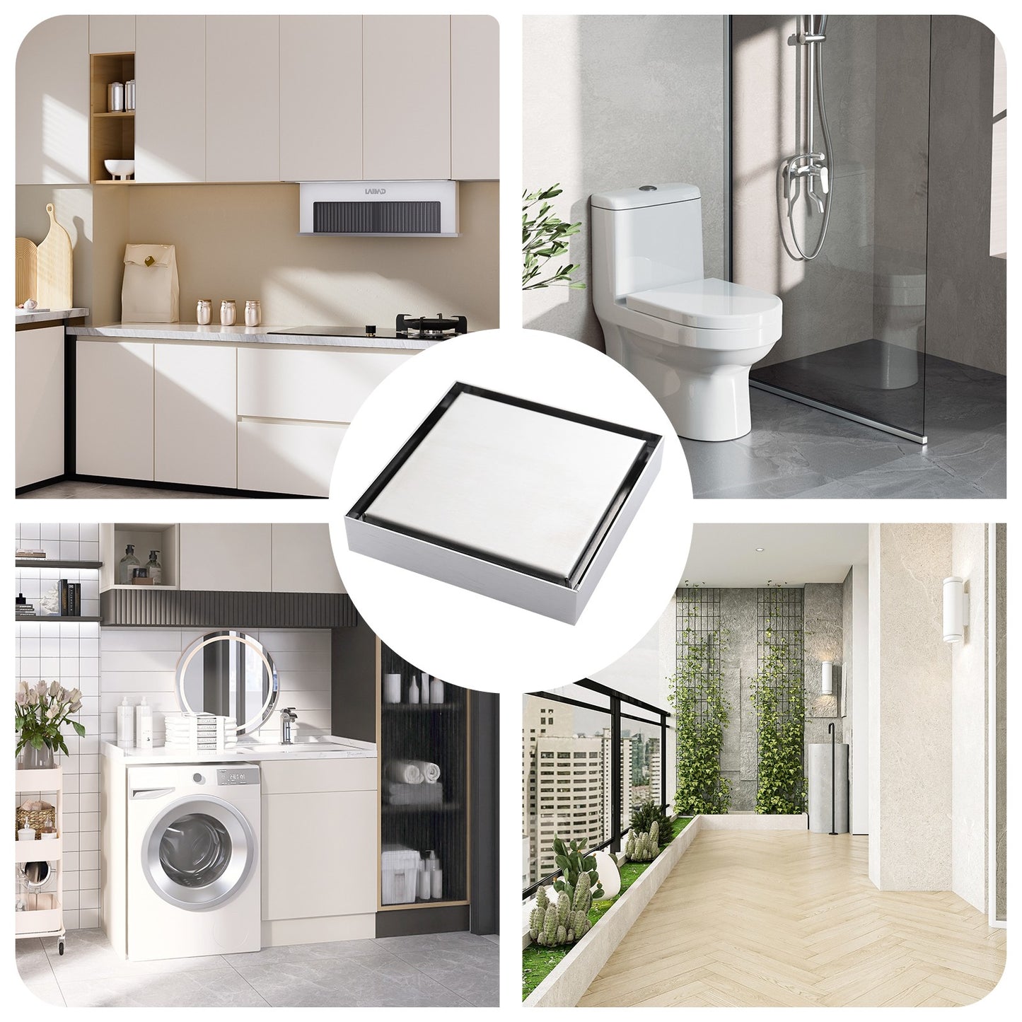 Decaura Shower Grate Drain Floor Waste Stainless Steel Tile Insert/Strip