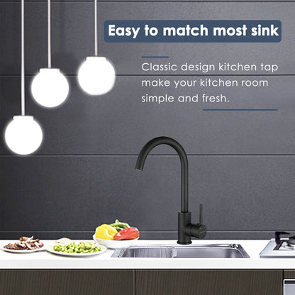 Decaura Kitchen Mixer Tap Black Sink Faucet 360° Swivel Gooseneck Arm