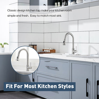 Decaura Kitchen Mixer Tap pull out Brushed Nickel 360° Swivel 2-Mode Spray