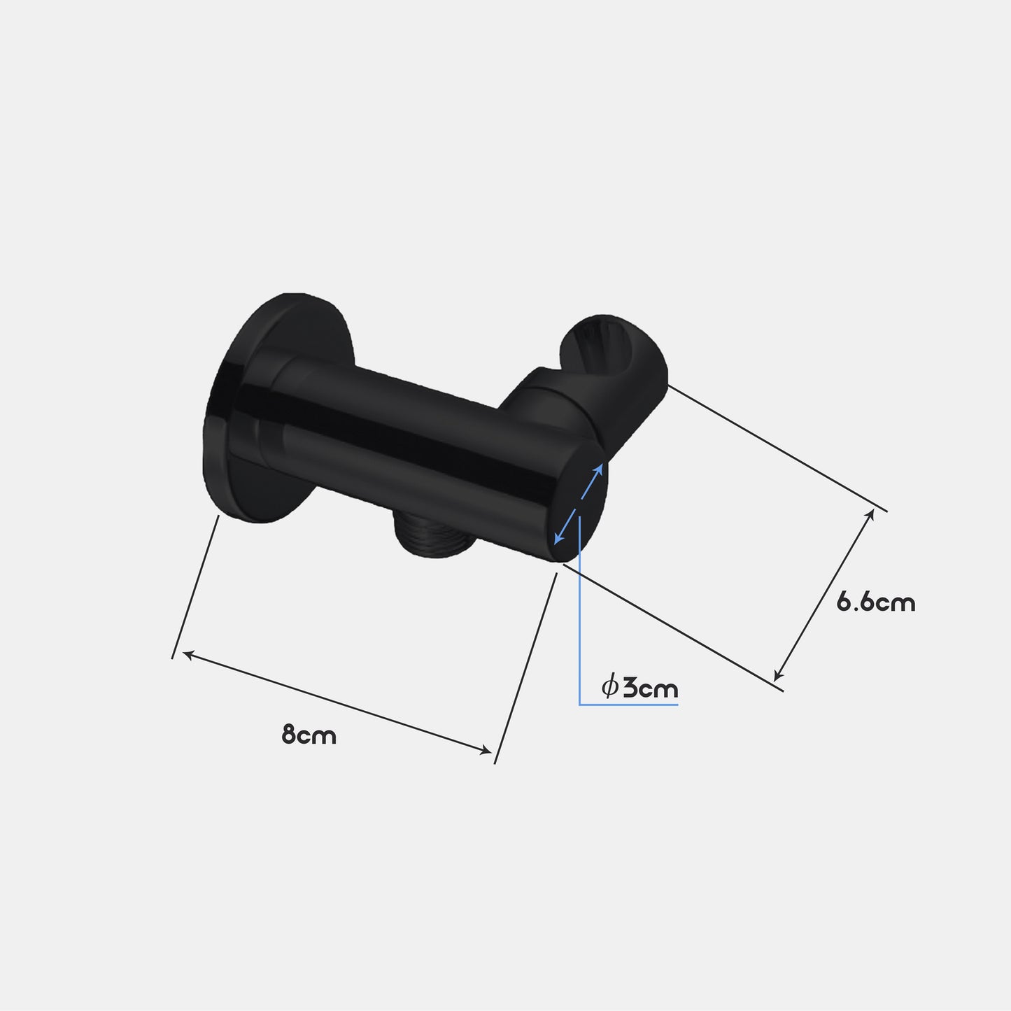 Decaura Hand Held Shower Head Set Black 3-Mode with 1.5m Hose and Holder Round