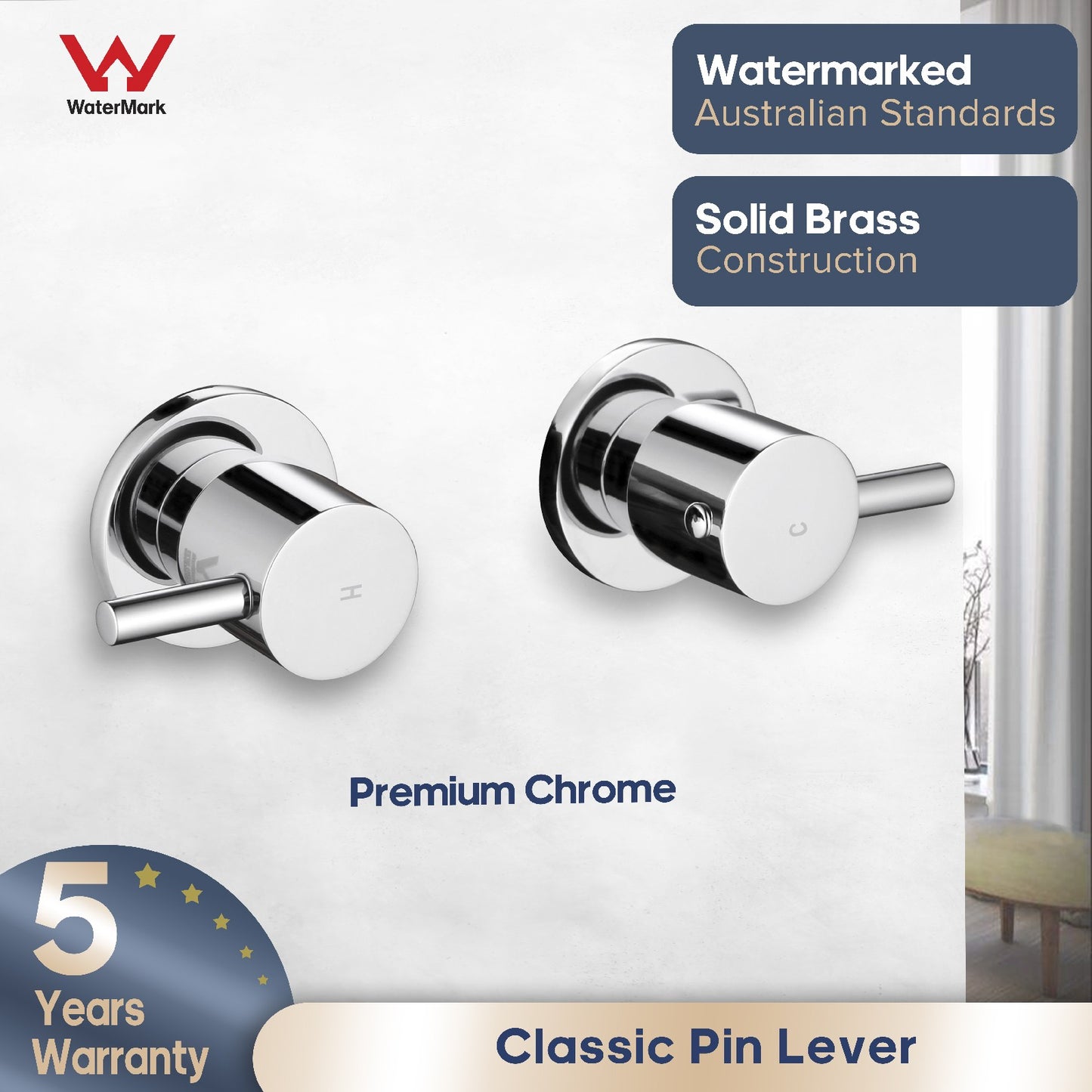 Decaura Shower Taps Brass Tapware Mixer Tap Brushed Gold/Black/Gunmetal/Nickel